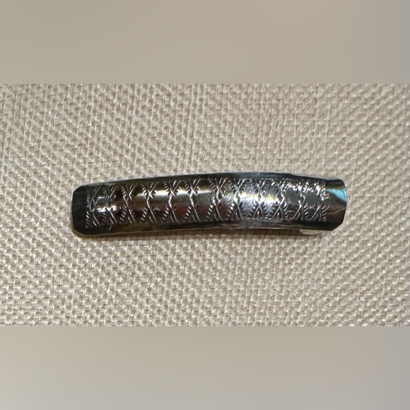 Vintage Native American Sterling Silver Turquoise Barrette Hair Clip - Picture 1 of 3